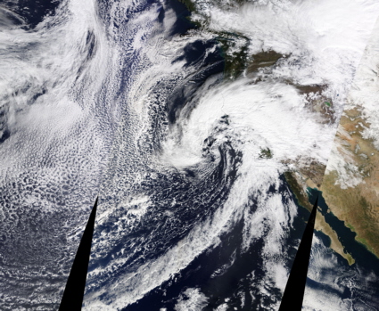 Storm sediment off southern California coast