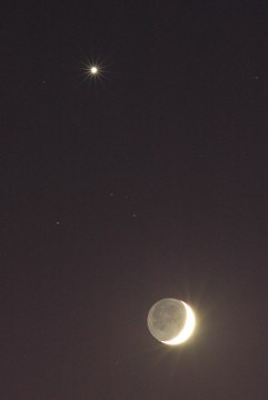 Photograph of a Moon-Venus conjunction