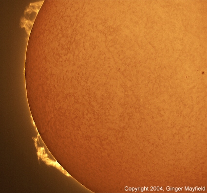 Solar image in hydrogen alpha light