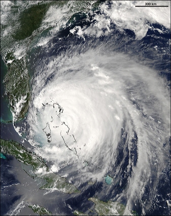 Aqua satellite MODIS instrument image of Hurricance Frances