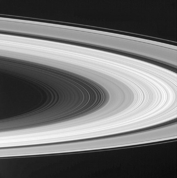 Cassini spacecraft infrared image of Saturn's rings