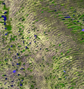 Terra spacecraft ASTER instrument image of Nebraska sand dunes