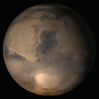 Composite image of Mars from the Mars Global Surveyor spacecraft
