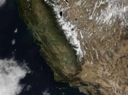 Terra satellite image of California and Nevada
