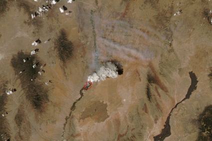 Aqua satellite image of the Marcial, New Mexico fire