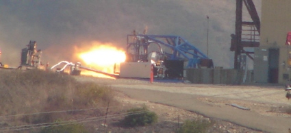 Test firing of SpaceDev hybrid rocket motor