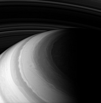 Cassini spacecraft infrared image of details inside Saturn's atmosphere