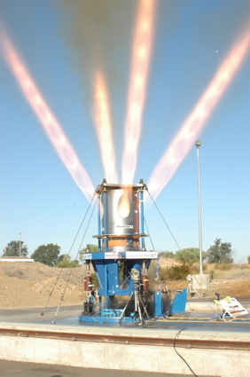 Orion spacecraft rocket motor test