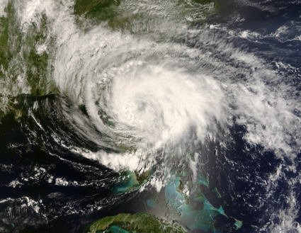 Terra spacecraft view of Tropical Storm Fay