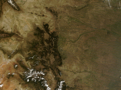 Satellite image of the Roan Plateau
