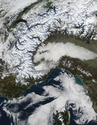 Aqua spacecraft MODIS image of western Europe