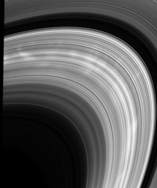Cassini spacecraft image of Saturn ring spokes