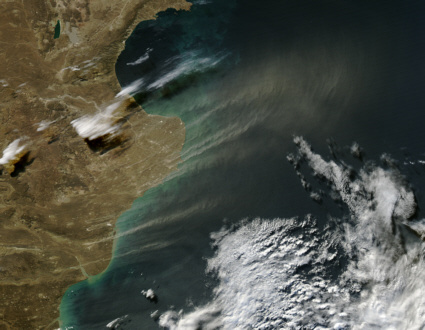 Aqua spaceraft image of Argentina dust