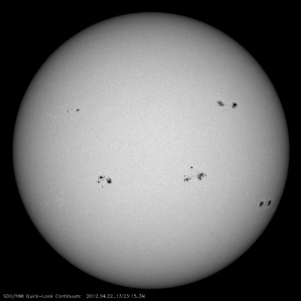 SDO satellite image of sunspots