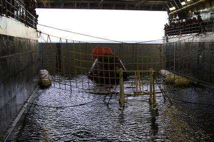 Orion spacecraft aboard USS Anchorage