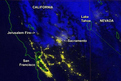 Satellite image of Jerusalen Fire