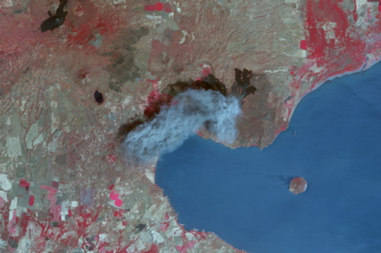Satellite image of Momotombo volcano