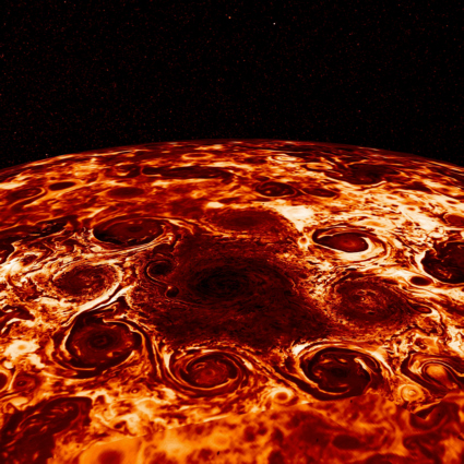 Infrared image of Jupiter's north pole