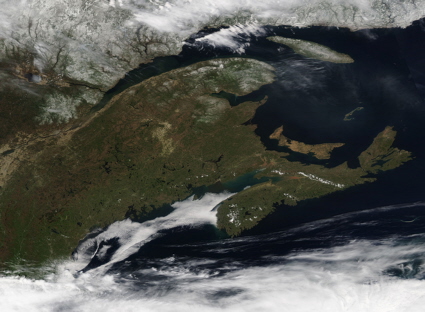 Aqua satellite image of New England and Canada