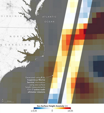 SWOT spacecraft image of the Gulf Stream