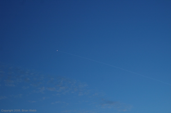 Delta IV rocket leaves a semi-transparent trail
