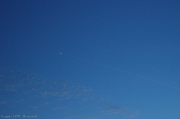 Delta IV rocket leaves a semi-transparent trail