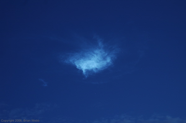 Photo of high-altitude cloud produced by Delta IV rocket / NROL-22 launch