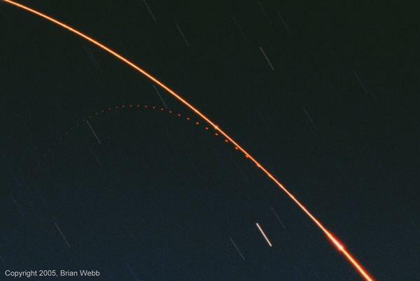 Time exposure of a Minuteman III missile launch