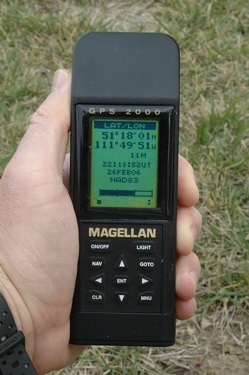 Photo of Magellan GPS displaying UTC